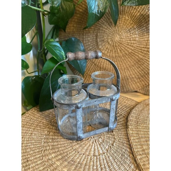 Farmhouse Double Vase Caddy - Picture 1 of 5